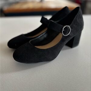 Harlow Black Mary Jane Heels with Chunky Block Heel